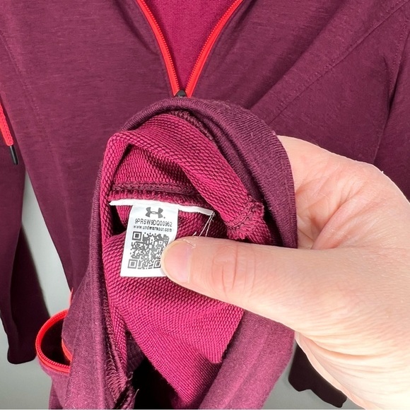 Under Armour Crimson Coral Full Zip Up Hooded Sweatshirt Athletic Jacket Small - Picture 8 of 15